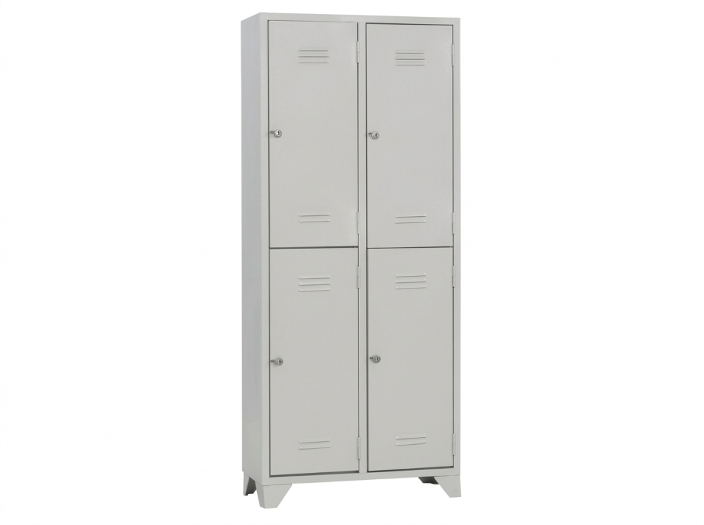 RAFGROSS 4 Kapaklı Çelik Soyunma Dolabı 33x77x195 cm | Dörtlü Metal Personel Dolabı | Çelik Dolap