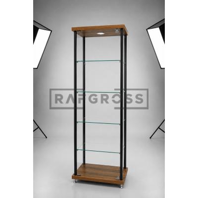 30x50x175 Camlı Vitrin Dolabı | Spotlu Koleksiyon Vitrini | Cam Kapaklı Gümüşlük | Ayarlanabilir Raflı Sergileme Dolabı-9