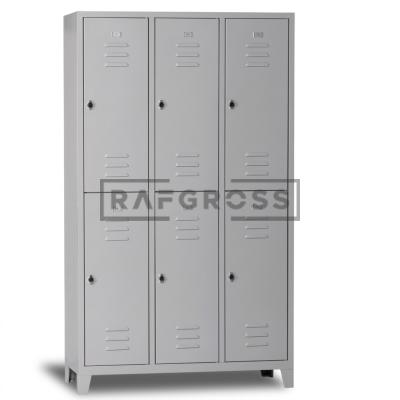RAFGROSS 6 Kapaklı Çelik Soyunma Dolabı 33x97x195 cm | Çok Bölmeli Metal Personel Dolabı | Çelik Dolap