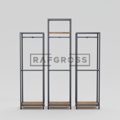 Metal Dekoratif Butik Stand 185x200 cm – 3 Üniteli Mağaza Standı | 30x60 cm Raflı Geniş Sergileme Alanı-01
