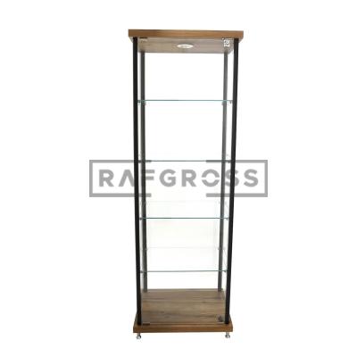 40x60x175 Camlı Vitrin Dolabı | Spotlu Koleksiyon Vitrini | Cam Kapaklı Gümüşlük | Ayarlanabilir Raflı Sergileme Dolabı-27