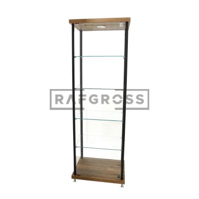 40x60x175 Camlı Vitrin Dolabı | Spotlu Koleksiyon Vitrini | Cam Kapaklı Gümüşlük | Ayarlanabilir Raflı Sergileme Dolabı-27