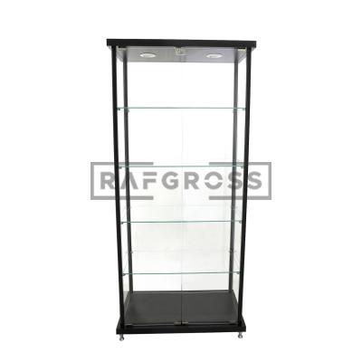 40x80x175 Camlı Vitrin Dolabı | Spotlu Koleksiyon Vitrini | Cam Kapaklı Gümüşlük | Geniş Ayarlanabilir Raflı Sergileme Dolabı-32