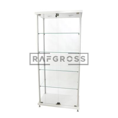 40x80x175 Camlı Vitrin Dolabı | Spotlu Koleksiyon Vitrini | Cam Kapaklı Gümüşlük | Geniş Ayarlanabilir Raflı Sergileme Dolabı-31