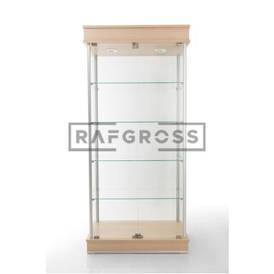 40x80x175 Camlı Vitrin Dolabı | Spotlu Koleksiyon Vitrini | Cam Kapaklı Gümüşlük | Geniş Ayarlanabilir Raflı Sergileme Dolabı-40
