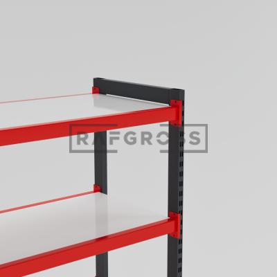 RAFGROSS Ahşap Tablalı Hafif Yük Raf Sistemi 50x100x250 cm | 6 Katlı Metal Depo Rafı | Arşiv, Ofis ve Mağaza Raf Ünitesi