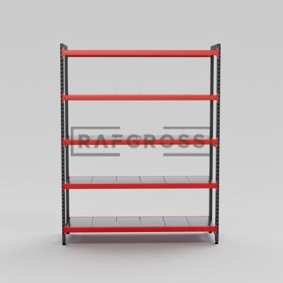 RAFGROSS Hafif Yük Raf Sistemi 50x100x200 cm | 5 Katlı Metal Depo Rafı | Arşiv ve Stok Düzenleme Rafı