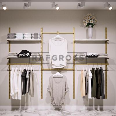 275x200 cm Duvara Monte Modüler Mağaza Raf Sistemi | Metal Askılık Sistemi, Butik Rafı, Giyinme Odası Gardırop Sistemi, Mağaza Standı-52