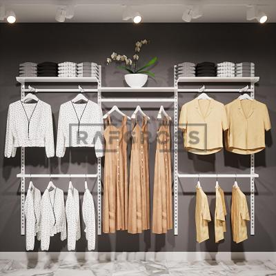 275x200 cm Duvara Monte Modüler Mağaza Raf Sistemi | Metal Askılık Sistemi, Butik Rafı, Giyinme Odası Raf Ünitesi, Mağaza Standı-53