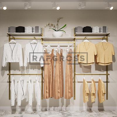275x200 cm Duvara Monte Modüler Mağaza Raf Sistemi | Metal Askılık Sistemi, Butik Rafı, Giyinme Odası Raf Ünitesi, Mağaza Standı-56