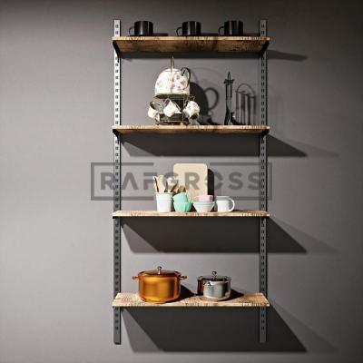 95x200 cm Duvara Monte Modüler Raf Sistemi | Metal Mağaza Rafı, Butik Raf Ünitesi, Giyinme Odası Rafı, Duvar Raf Sistemi-62