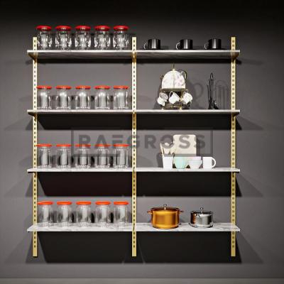 185x200 cm Duvara Monte Modüler Raf Sistemi | Metal Mağaza Rafı, Butik Raf Ünitesi, Giyinme Odası Raf Sistemi, Duvar Rafı-68