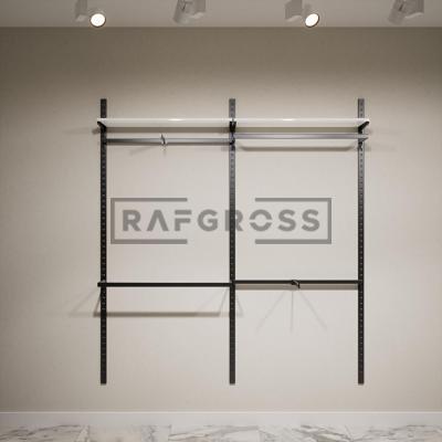 125x200 cm Duvara Monte Modüler Mağaza Raf Sistemi | Metal Askılık Sistemi, Butik Rafı, Mağaza Standı, Giyinme Odası Raf Ünitesi-11