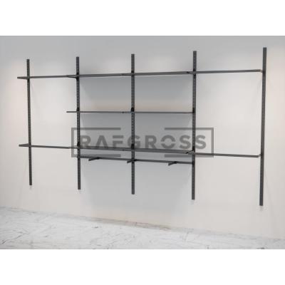 245x200 cm Duvara Monte Modüler Mağaza Raf Sistemi | Metal Askılık Sistemi, Butik Rafı, Giyinme Odası Gardırop Sistemi, Mağaza Standı-32