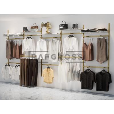 305x200 cm Duvara Monte Modüler Mağaza Raf Sistemi | Metal Askılık Sistemi, Butik Rafı, Giyinme Odası Gardırop Sistemi, Mağaza Standı-44