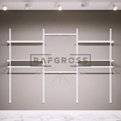 275x200 cm Duvara Monte Modüler Mağaza Raf Sistemi | Metal Askılık Sistemi, Butik Rafı, Giyinme Odası Gardırop Sistemi, Mağaza Standı-49