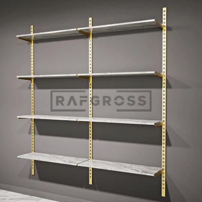 185x200 cm Duvara Monte Modüler Raf Sistemi | Metal Mağaza Rafı, Butik Raf Ünitesi, Giyinme Odası Raf Sistemi, Duvar Rafı-68