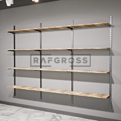 275x200 cm Duvara Monte Modüler Raf Sistemi | Metal Mağaza Rafı, Butik Raf Ünitesi, Giyinme Odası Raf Sistemi, Duvar Rafı-70