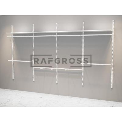 365x200 cm Duvara Monte Modüler Mağaza Raf Sistemi | Metal Askılık Sistemi, Butik Rafı, Giyinme Odası Gardırop Sistemi, Mağaza Standı-73