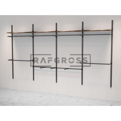 365x200 cm Duvara Monte Modüler Mağaza Raf Sistemi | Metal Askılık Sistemi, Butik Rafı, Giyinme Odası Gardırop Sistemi, Mağaza Standı-74