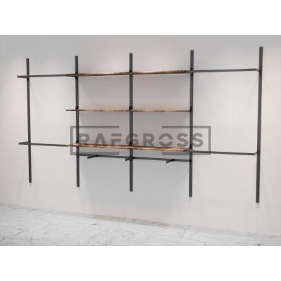 365x200 cm Duvara Monte Modüler Mağaza Raf Sistemi | Metal Askılık Sistemi, Butik Rafı, Giyinme Odası Raf Ünitesi, Mağaza Standı-79