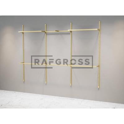275x200 cm Duvara Monte Modüler Mağaza Raf Sistemi | 90 cm Metal Askılık Sistemi, Butik Rafı, Giyinme Odası Gardırop Sistemi, Mağaza Standı-85
