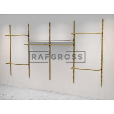 365x200 cm Duvara Monte Modüler Mağaza Raf Sistemi | 90 cm Metal Askılık Sistemi, Butik Rafı, Giyinme Odası Gardırop Sistemi, Mağaza Standı-94