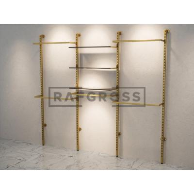 195x250 cm Duvara Monte Modüler Mağaza Raf Sistemi | Metal Askılık Sistemi, Butik Rafı, Giyinme Odası Gardırop Sistemi, Mağaza Standı-98