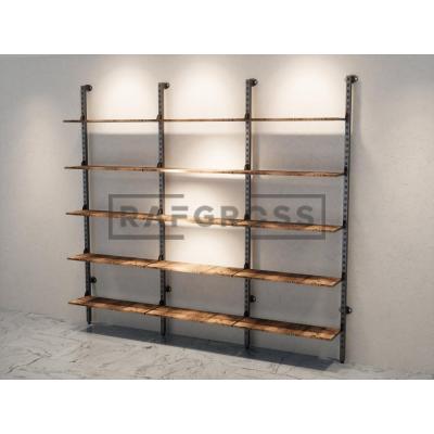 285x250 cm Duvara Monte Modüler Raf Sistemi | Metal Mağaza Rafı, Butik Raf Ünitesi, Giyinme Odası Raf Sistemi, Duvar Rafı-124