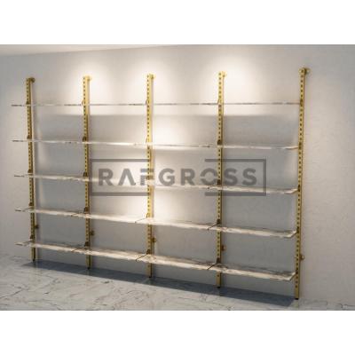 375x250 cm Duvara Monte Modüler Raf Sistemi | Metal Mağaza Rafı, Butik Raf Ünitesi, Giyinme Odası Raf Sistemi, Duvar Rafı-136