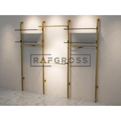 285x250 cm Duvara Monte Modüler Mağaza Raf Sistemi | Metal Askılık Sistemi, Butik Rafı, Giyinme Odası Gardırop Sistemi, Mağaza Standı-147