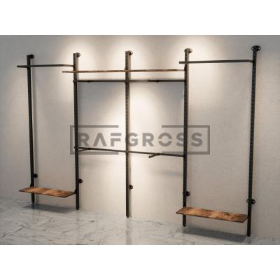 375x250 cm Duvara Monte Modüler Mağaza Raf Sistemi | Metal Askılık Sistemi, Butik Rafı, Giyinme Odası Gardırop Sistemi, Mağaza Standı-149