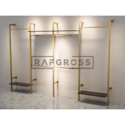 255x250 cm Duvara Monte Modüler Mağaza Raf Sistemi | Metal Askılık ve Raflı Butik Standı | Giyinme Odası Açık Gardırop Sistemi-163