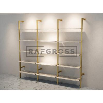 195x250 cm Duvara Monte Modüler Mağaza Raf Sistemi | 15 Raflı Metal Butik Rafı | Giyinme Odası ve Mağaza Duvar Raf Ünitesi-168