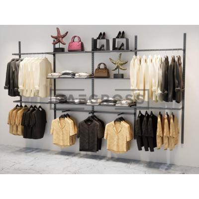 245x200 cm Duvara Monte Modüler Mağaza Raf Sistemi | Metal Askılık Sistemi, Butik Rafı, Giyinme Odası Gardırop Sistemi, Mağaza Standı-32