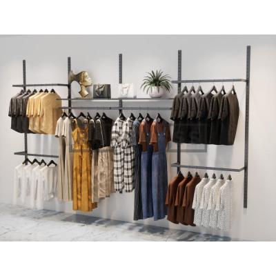 245x200 cm Duvara Monte Modüler Mağaza Raf Sistemi | Metal Askılık Sistemi, Butik Rafı, Giyinme Odası Gardırop Sistemi, Mağaza Standı-36