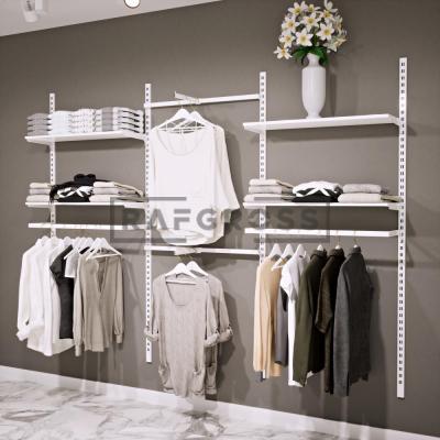 275x200 cm Duvara Monte Modüler Mağaza Raf Sistemi | Metal Askılık Sistemi, Butik Rafı, Giyinme Odası Gardırop Sistemi, Mağaza Standı-49