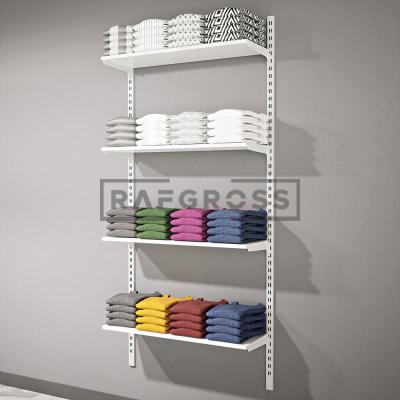 95x200 cm Duvara Monte Modüler Raf Sistemi | Metal Mağaza Rafı, Butik Raf Ünitesi, Giyinme Odası Rafı, Duvar Raf Sistemi-61