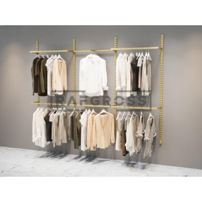 275x200 cm Duvara Monte Modüler Mağaza Raf Sistemi | 90 cm Metal Askılık Sistemi, Butik Rafı, Giyinme Odası Gardırop Sistemi, Mağaza Standı-85