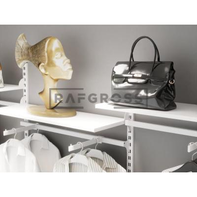 455x200 cm Duvara Monte Modüler Mağaza Raf Sistemi | Metal Askılık Sistemi, Butik Rafı, Mağaza Standı, Giyinme Odası Gardırop Sistemi-86