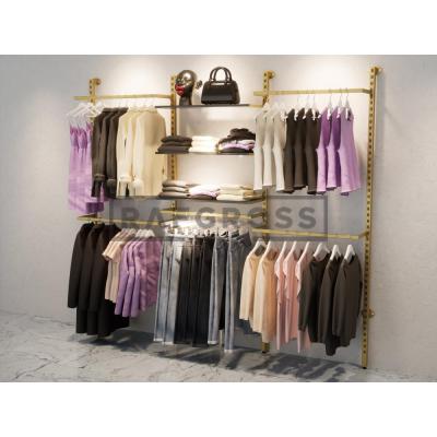 195x250 cm Duvara Monte Modüler Mağaza Raf Sistemi | Metal Askılık Sistemi, Butik Rafı, Giyinme Odası Gardırop Sistemi, Mağaza Standı-98