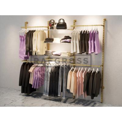 195x250 cm Duvara Monte Modüler Mağaza Raf Sistemi | Metal Askılık Sistemi, Butik Rafı, Giyinme Odası Gardırop Sistemi, Mağaza Standı-99