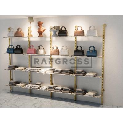 375x250 cm Duvara Monte Modüler Raf Sistemi | Metal Mağaza Rafı, Butik Raf Ünitesi, Giyinme Odası Raf Sistemi, Duvar Rafı-140