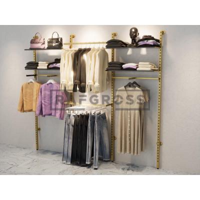 285x250 cm Duvara Monte Modüler Mağaza Raf Sistemi | Metal Askılık Sistemi, Butik Rafı, Giyinme Odası Gardırop Sistemi, Mağaza Standı-147