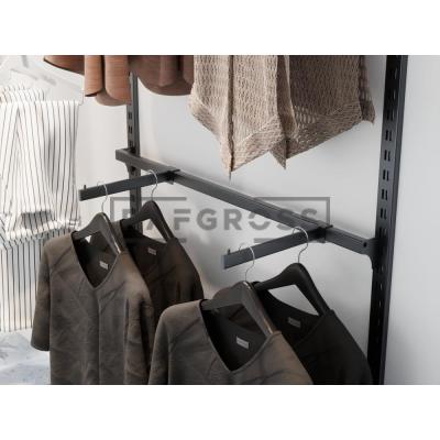455x200 cm Duvara Monte Modüler Mağaza Raf Sistemi | Metal Askılık Sistemi, Butik Rafı, Mağaza Standı, Giyinme Odası Gardırop Sistemi-88