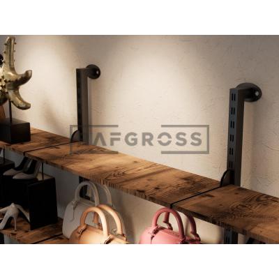 285x250 cm Duvara Monte Modüler Raf Sistemi | Metal Mağaza Rafı, Butik Raf Ünitesi, Giyinme Odası Raf Sistemi, Duvar Rafı-124