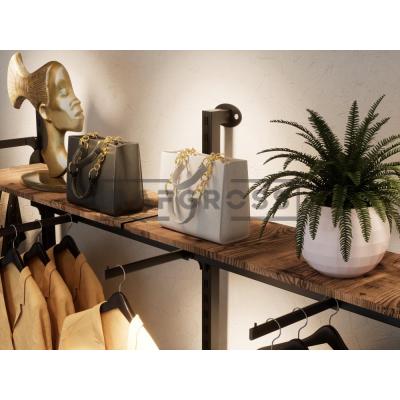 375x250 cm Duvara Monte Modüler Mağaza Raf Sistemi | Metal Askılık Sistemi, Butik Rafı, Giyinme Odası Gardırop Sistemi, Mağaza Standı-149