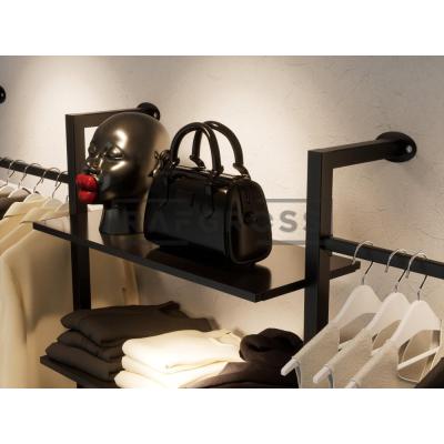 195x250 cm Duvara Monte Modüler Mağaza Raf Sistemi | Butik Rafı, Askılık Sistemi, Giyinme Odası Raf Ünitesi | Metal İskelet-154