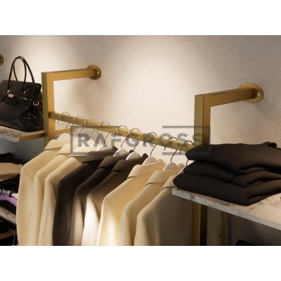195x250 cm Duvara Monte Modüler Mağaza Raf Sistemi | Askılık ve Raflı Butik Standı | Metal Giyinme Odası Raf Ünitesi-160