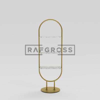 Oval Butik Stand – Askı ve Raflı Metal Stand 55x30 cm-200 cm 3 Raflı